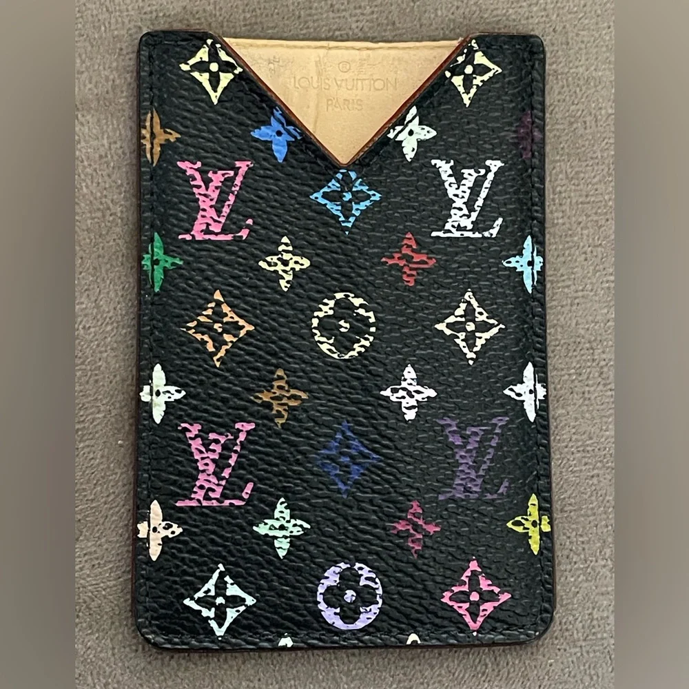 Louis Vuitton Murakami Black Multicolor Monogram Card Holder Wallet